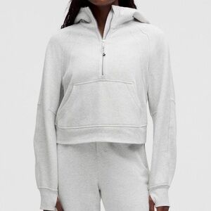 Lululemon Scuba Oversized Half-Zip Hoodie Gray Cropped